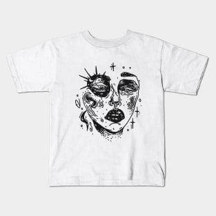 Abstract art of a girl's face Kids T-Shirt